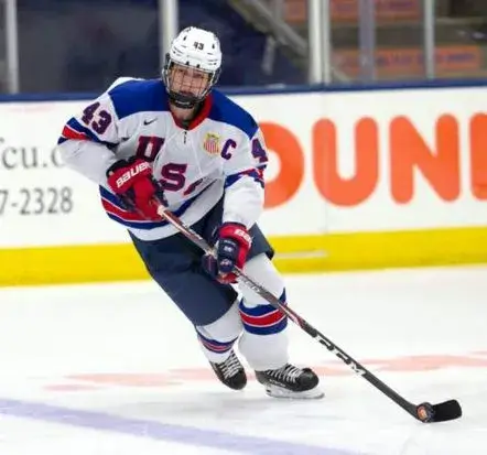 LUKE HUGHES 2022 USA Nike Throwback Hockey Jersey 