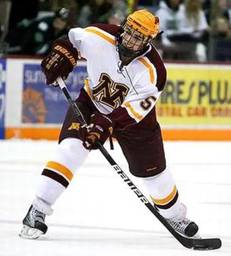 NICK LEDDY Minnesota Gophers 2005 NCAA Throwback Hockey Jersey 