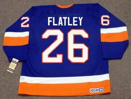 PAT FLATLEY New York Islanders 1993 Away CCM Vintage Throwback NHL Hockey Jersey 