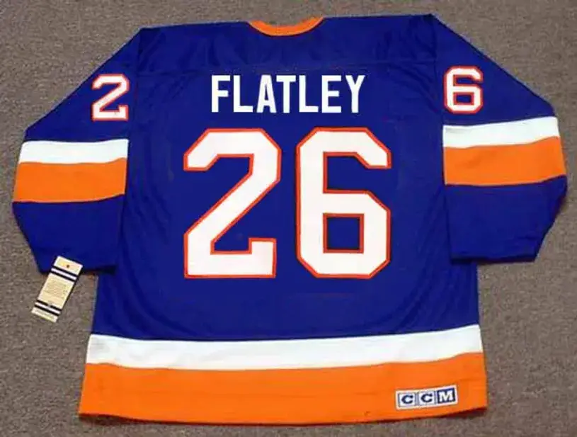 PAT FLATLEY New York Islanders 1993 Away CCM Vintage Throwback NHL Hockey Jersey 