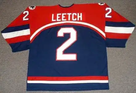 BRIAN LEETCH 2002 USA Nike Olympic Throwback Hockey Jersey 