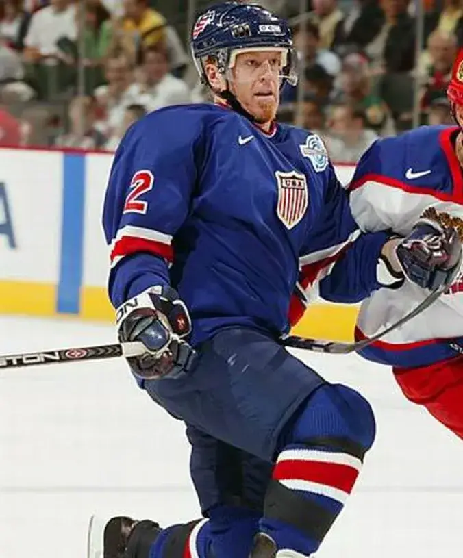BRIAN LEETCH 2004 “World Cup” USA Nike Throwback Hockey Jersey 