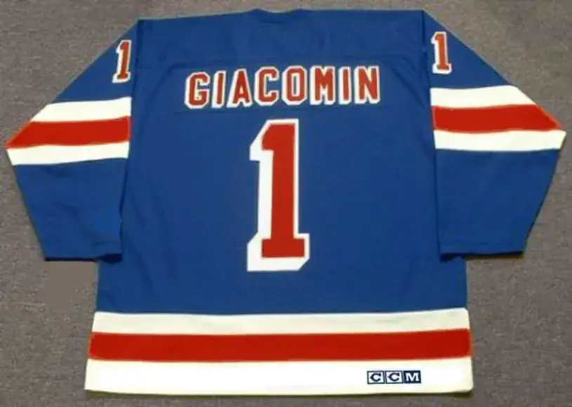 EDDIE GIACOMIN New York Rangers 1972 Away CCM Throwback NHL Hockey Jersey 