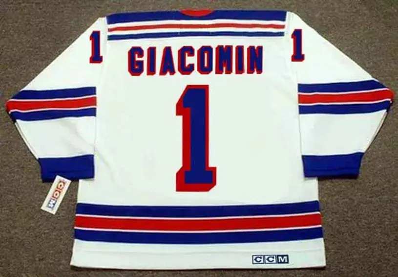 EDDIE GIACOMIN New York Rangers 1972 Home CCM Throwback NHL Hockey Jersey 