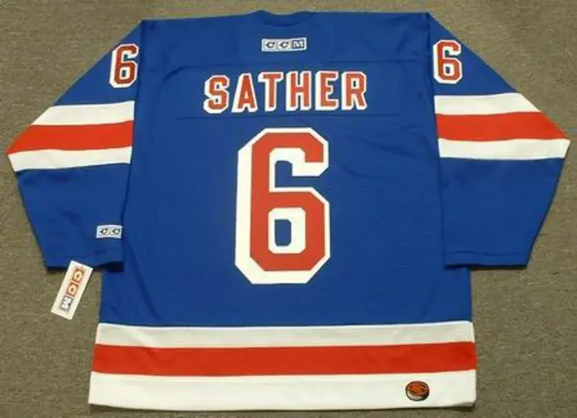 GLEN SATHER New York Rangers 1972 CCM Throwback Hockey Jersey 