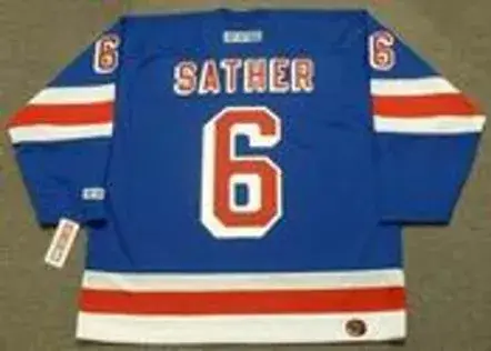 GLEN SATHER New York Rangers 1972 CCM Throwback Hockey Jersey 