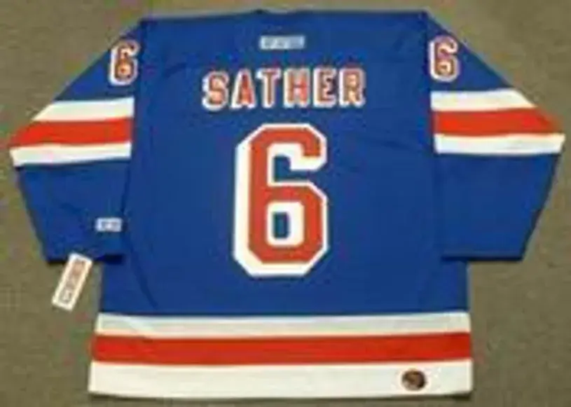 GLEN SATHER New York Rangers 1972 CCM Throwback Hockey Jersey 