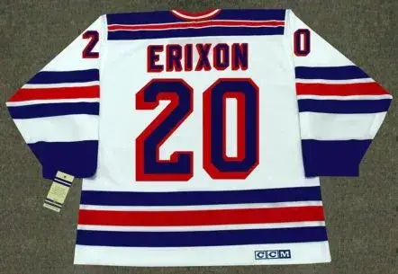 JAN ERIXON New York Rangers 1983 CCM Vintage Home NHL Hockey Jersey 