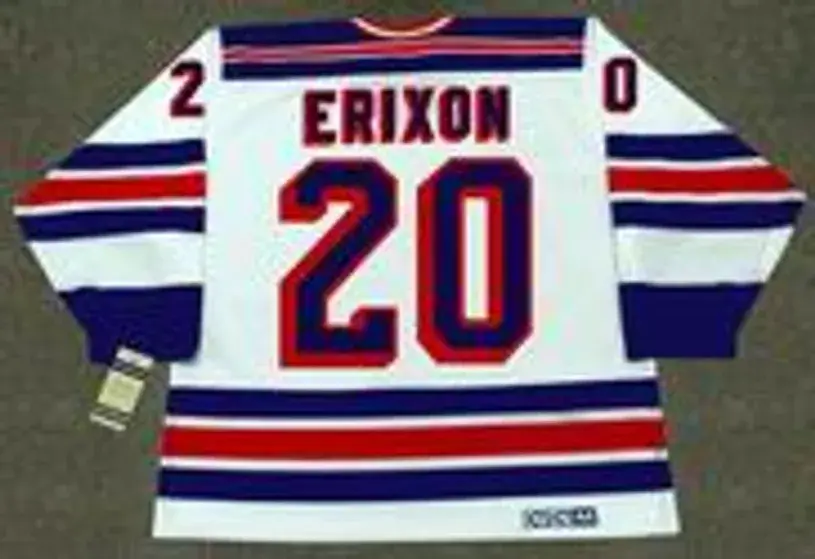 JAN ERIXON New York Rangers 1983 CCM Vintage Home NHL Hockey Jersey 