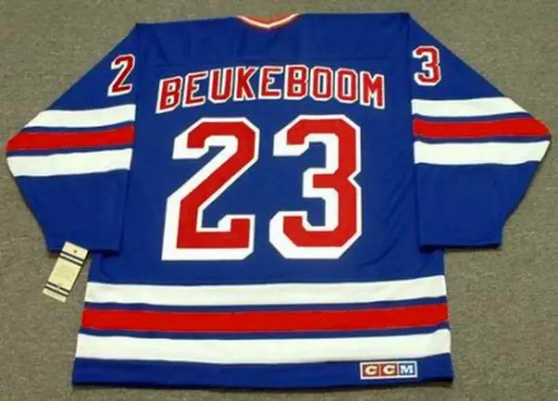 JEFF BEUKEBOOM New York Rangers 1990’s CCM Vintage Throwback NHL Hockey Jersey 