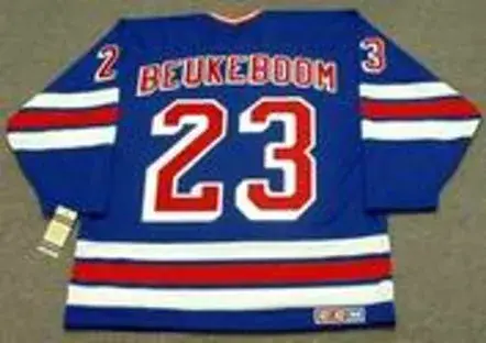 JEFF BEUKEBOOM New York Rangers 1990’s CCM Vintage Throwback NHL Hockey Jersey 