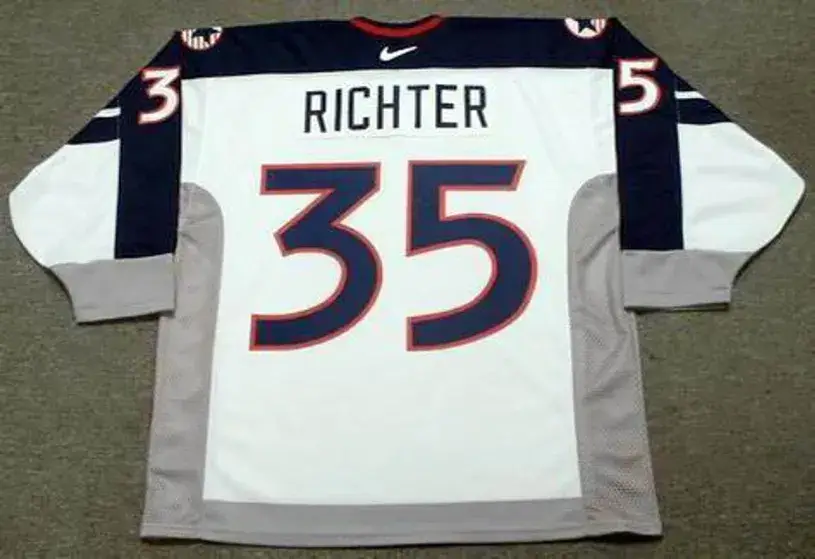 MIKE RICHTER 1998 USA Nike Olympic Throwback Hockey Jersey 