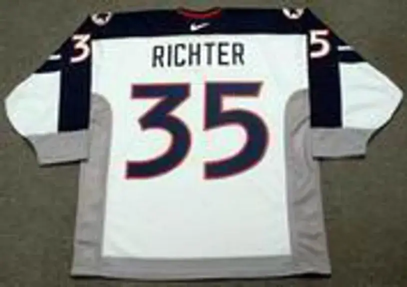 MIKE RICHTER 1998 USA Nike Olympic Throwback Hockey Jersey 