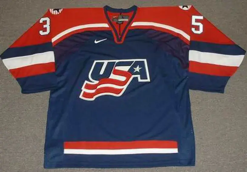 MIKE RICHTER 2002 USA Nike Olympic Throwback Hockey Jersey