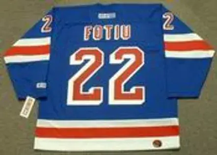 NICK FOTIU New York Rangers 1976 CCM Throwback Hockey Jersey 