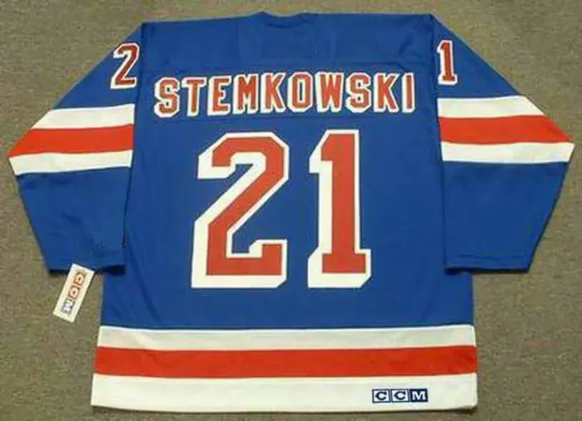 PETE STEMKOWSKI New York Rangers 1972 Away CCM Throwback NHL Hockey Jersey 