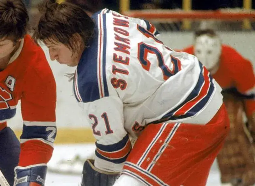 PETE STEMKOWSKI New York Rangers 1972 Away CCM Throwback NHL Hockey Jersey 