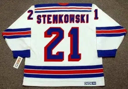 PETE STEMKOWSKI New York Rangers 1972 Home CCM Throwback NHL Hockey Jersey 