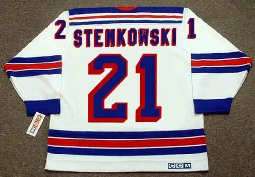 PETE STEMKOWSKI New York Rangers 1972 Home CCM Throwback NHL Hockey Jersey 