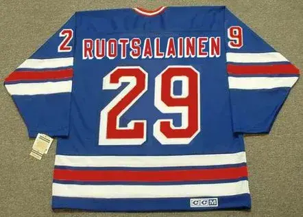 REIJO RUOTSALAINEN New York Rangers 1984 Away  CCM NHL Vintage Throwback Jersey 