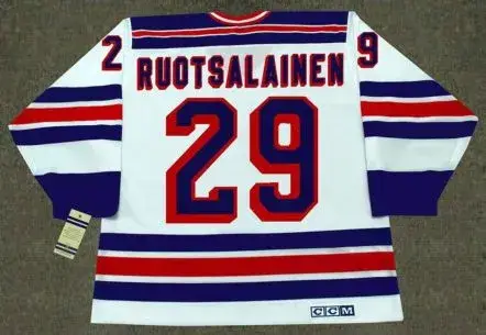 REIJO RUOTSALAINEN New York Rangers 1984 Home  CCM NHL Vintage Throwback Jersey 