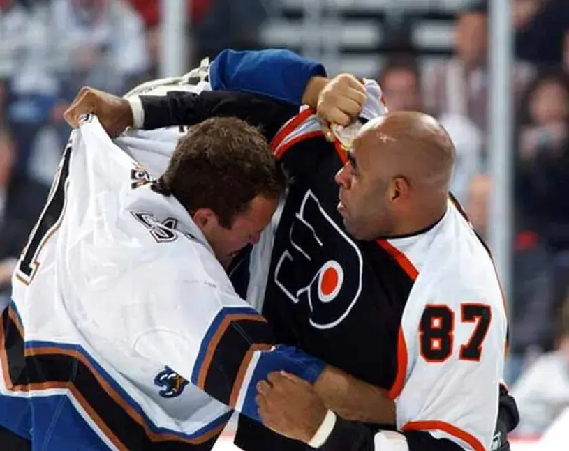 DONALD BRASHEAR Philadelphia Flyers 2002 CCM Throwback NHL Hockey Jersey 