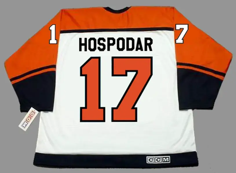 ED HOSPODAR Philadelphia Flyers 1985 CCM Throwback Home NHL Hockey Jersey 