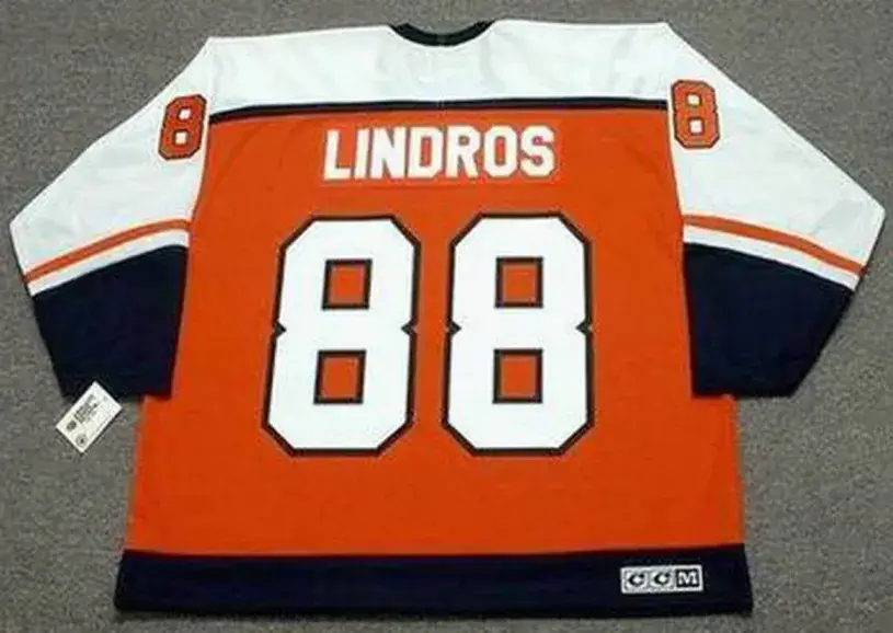 ERIC LINDROS Philadelphia Flyers 1997 CCM Throwback Away NHL Hockey Jersey 