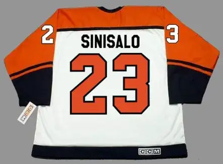 ILKKA SINISALO Philadelphia Flyers 1985 CCM Throwback Home NHL Hockey Jersey 