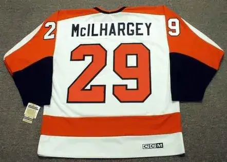 JACK McILHARGEY Philadelphia Flyers 1974 CCM Vintage Throwback Home NHL Jersey 