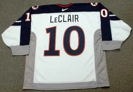 JOHN LeCLAIR 1998 USA Nike Olympic Throwback Hockey Jersey 