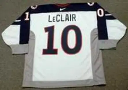 JOHN LeCLAIR 1998 USA Nike Olympic Throwback Hockey Jersey 