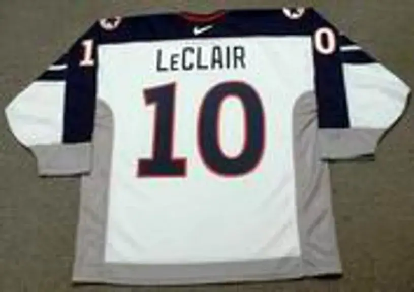 JOHN LeCLAIR 1998 USA Nike Olympic Throwback Hockey Jersey 
