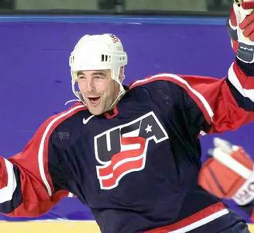 JOHN LeCLAIR 2002 USA Nike Olympic Throwback Hockey Jersey 