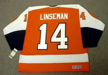 KEN LINSEMAN Philadelphia Flyers 1980 CCM Vintage Throwback Away Hockey Jersey 