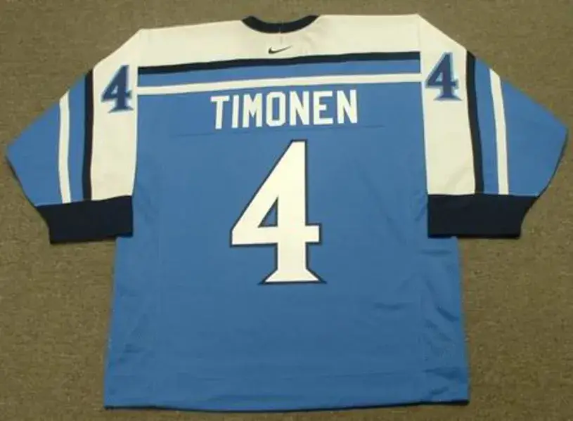 KIMMO TIMONEN 2002 Team Finland Nike Olympic Throwback Hockey Jersey 