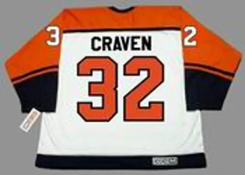 MURRAY CRAVEN Philadelphia Flyers 1987 CCM Throwback Home NHL Hockey Jersey 