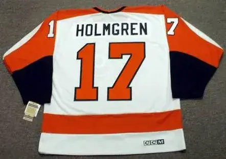 PAUL HOLMGREN Philadelphia Flyers 1980 CCM Vintage Throwback Home NHL Jersey 