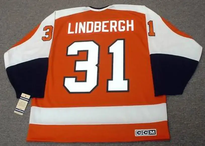 PELLE LINDBERGH Philadelphia Flyers 1981 CCM Vintage Throwback Away Hockey Jersey 