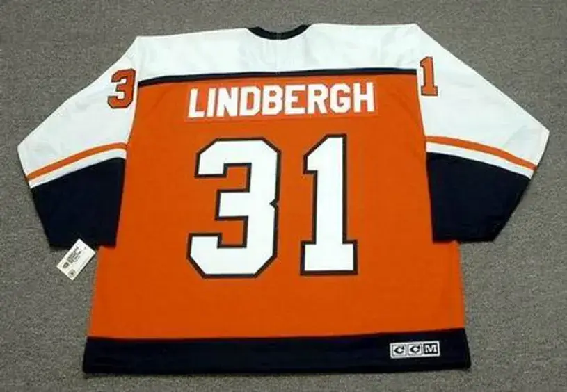 PELLE LINDBERGH Philadelphia Flyers 1985 CCM Throwback Away NHL Hockey Jersey 