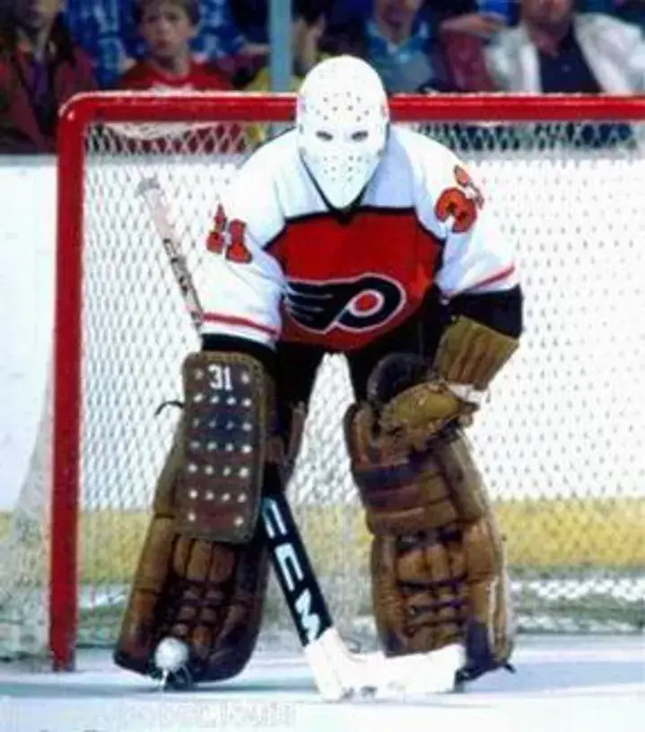 PELLE LINDBERGH Philadelphia Flyers 1985 CCM Throwback Away NHL Hockey Jersey 