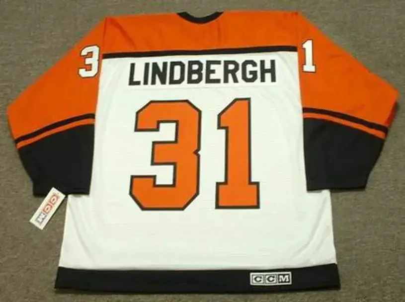 PELLE LINDBERGH Philadelphia Flyers 1985 CCM Throwback Home NHL Hockey Jersey 