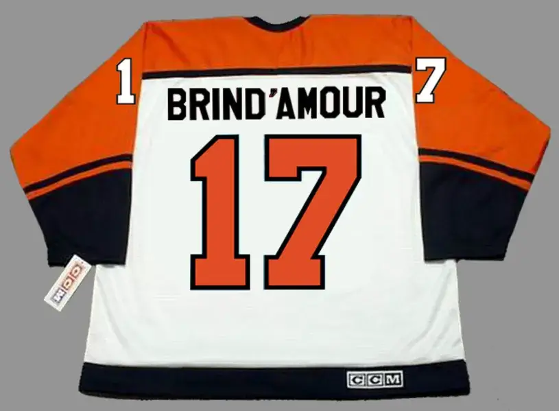 ROD BRIND’AMOUR Philadelphia Flyers 1997 CCM Throwback Home NHL Hockey Jersey 
