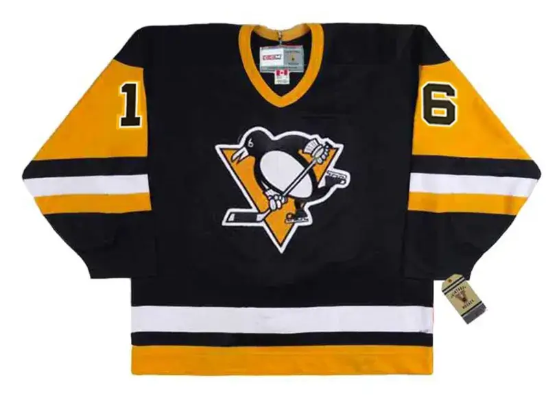 JAY CAUFIELD Pittsburgh Penguins 1992 CCM Vintage Throwback NHL Hockey Jersey