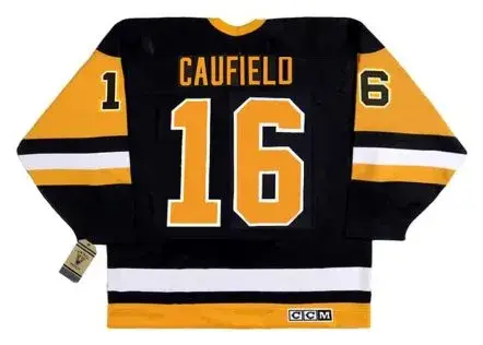 JAY CAUFIELD Pittsburgh Penguins 1992 CCM Vintage Throwback NHL Hockey Jersey 