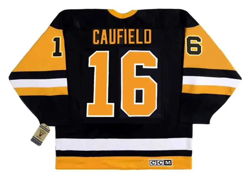 JAY CAUFIELD Pittsburgh Penguins 1992 CCM Vintage Throwback NHL Hockey Jersey 