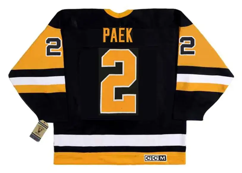 JIM PAEK Pittsburgh Penguins 1992 CCM Vintage Throwback Away NHL Hockey Jersey 