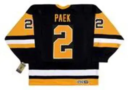 JIM PAEK Pittsburgh Penguins 1992 CCM Vintage Throwback Away NHL Hockey Jersey 
