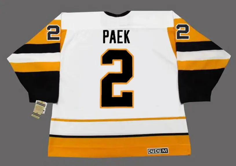 JIM PAEK Pittsburgh Penguins 1992 CCM Vintage Throwback Home NHL Hockey Jersey 