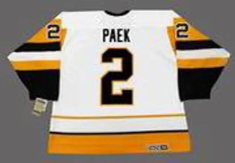 JIM PAEK Pittsburgh Penguins 1992 CCM Vintage Throwback Home NHL Hockey Jersey 